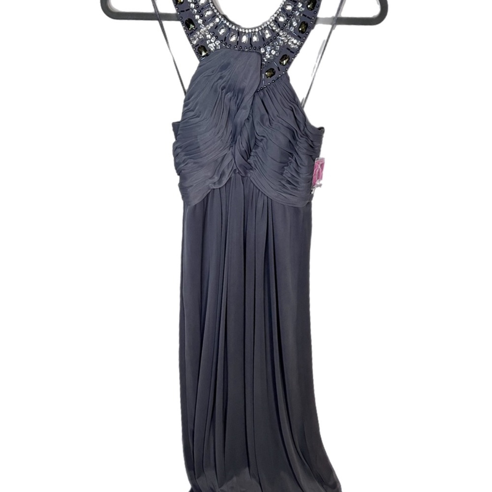 Morgan & Co. Floor Length Gown With Beaded Neckline